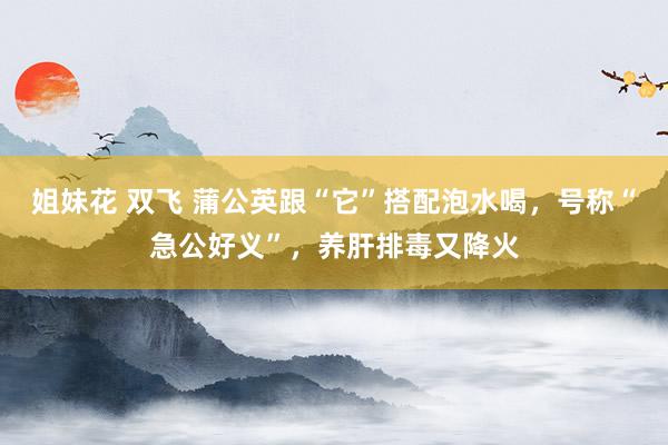 姐妹花 双飞 蒲公英跟“它”搭配泡水喝,号称“急公好义”,养肝排毒又降火