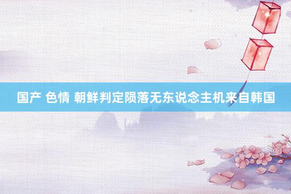 国产 色情 朝鲜判定陨落无东说念主机来自韩国