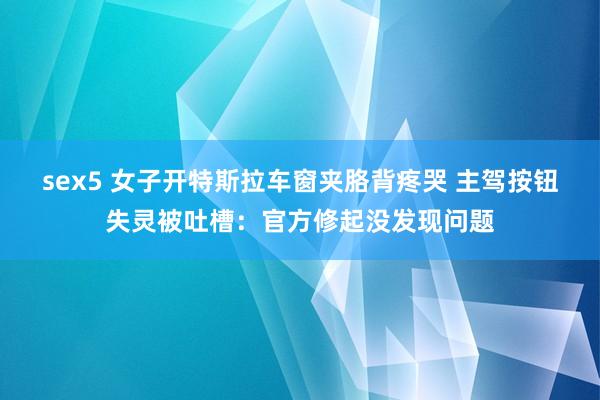 sex5 女子开特斯拉车窗夹胳背疼哭 主驾按钮失灵被吐槽：官方修起没发现问题
