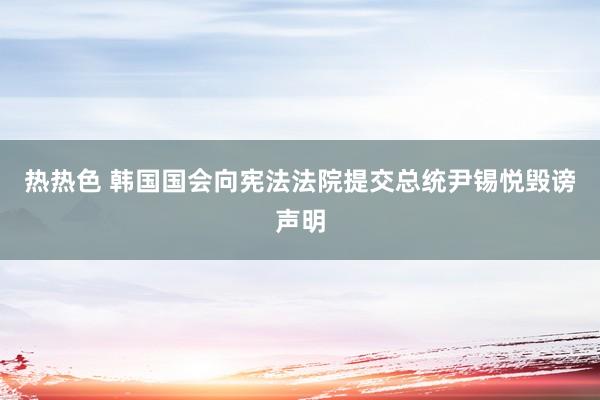 热热色 韩国国会向宪法法院提交总统尹锡悦毁谤声明