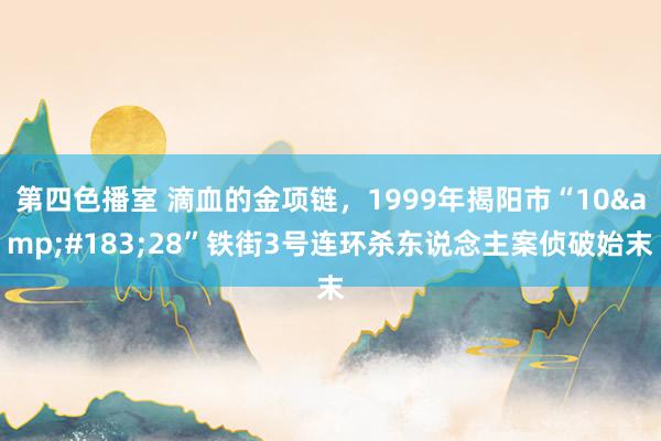 第四色播室 滴血的金项链，1999年揭阳市“10&#183;28”铁街3号连环杀东说念主案侦破始末