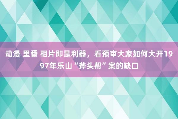 动漫 里番 相片即是利器，看预审大家如何大开1997年乐山“斧头帮”案的缺口