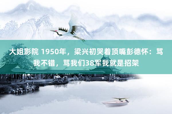大姐影院 1950年，梁兴初哭着顶嘴彭德怀：骂我不错，骂我们38军我就是招架