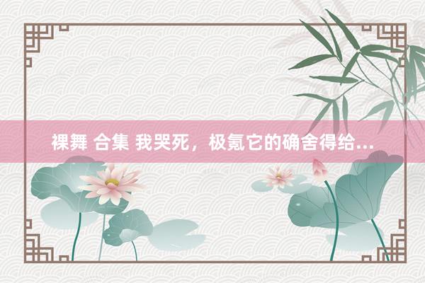 裸舞 合集 我哭死，极氪它的确舍得给...