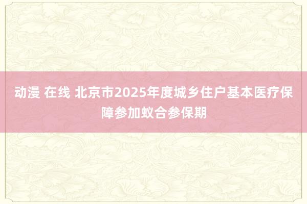 动漫 在线 北京市2025年度城乡住户基本医疗保障参加蚁合参保期