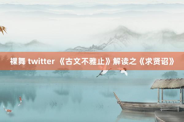 裸舞 twitter 《古文不雅止》解读之《求贤诏》