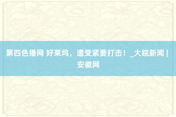 第四色播网 好莱坞，遭受紧要打击！_大皖新闻 | 安徽网