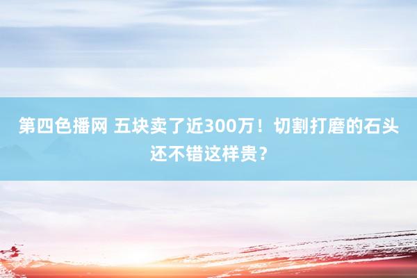 第四色播网 五块卖了近300万！切割打磨的石头还不错这样贵？