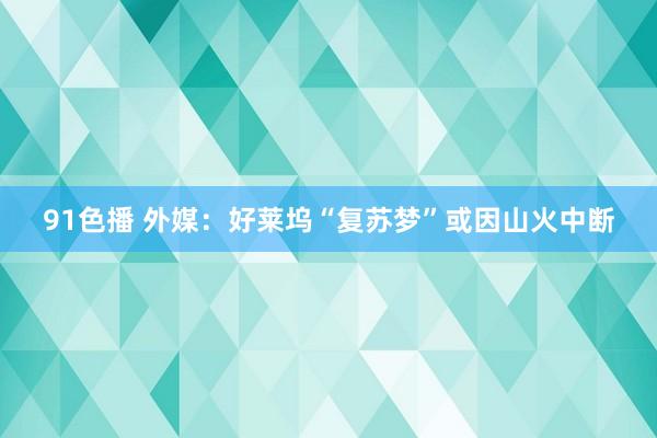 91色播 外媒：好莱坞“复苏梦”或因山火中断