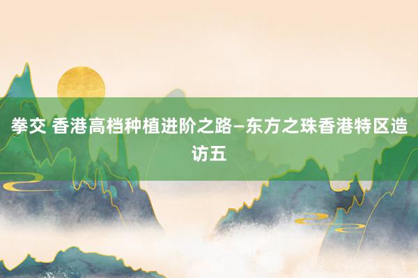 拳交 香港高档种植进阶之路—东方之珠香港特区造访五