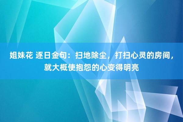 姐妹花 逐日金句：扫地除尘，打扫心灵的房间，就大概使抱怨的心变得明亮