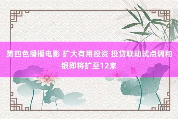 第四色播播电影 扩大有用投资 投贷联动试点调和银即将扩至12家