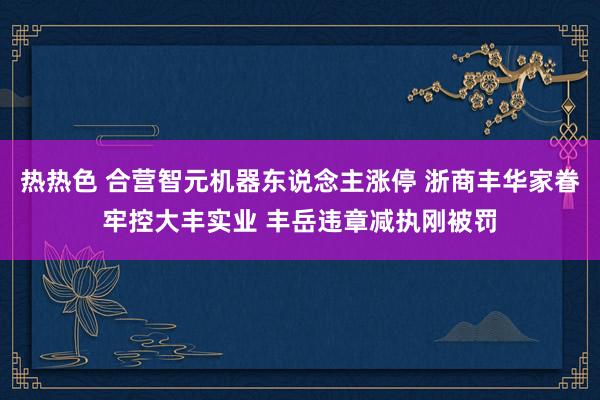 热热色 合营智元机器东说念主涨停 浙商丰华家眷牢控大丰实业 丰岳违章减执刚被罚