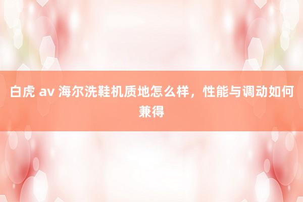 白虎 av 海尔洗鞋机质地怎么样，性能与调动如何兼得