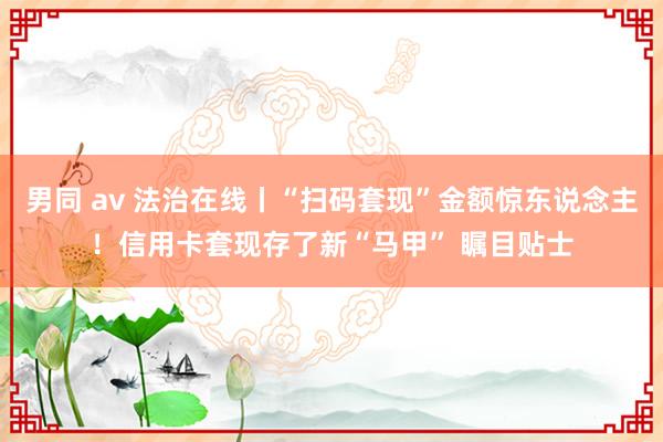 男同 av 法治在线丨“扫码套现”金额惊东说念主！信用卡套现存了新“马甲” 瞩目贴士