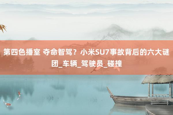 第四色播室 夺命智驾？小米SU7事故背后的六大谜团_车辆_驾驶员_碰撞