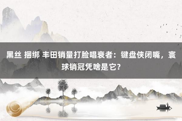 黑丝 捆绑 丰田销量打脸唱衰者：键盘侠闭嘴，寰球销冠凭啥是它？