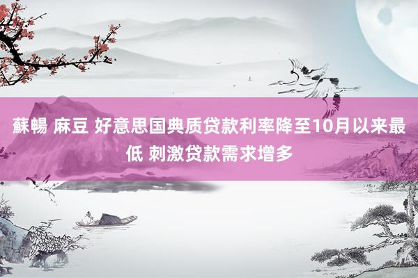 蘇暢 麻豆 好意思国典质贷款利率降至10月以来最低 刺激贷款需求增多