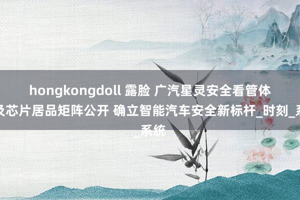 hongkongdoll 露脸 广汽星灵安全看管体系及芯片居品矩阵公开 确立智能汽车安全新标杆_时刻_系统