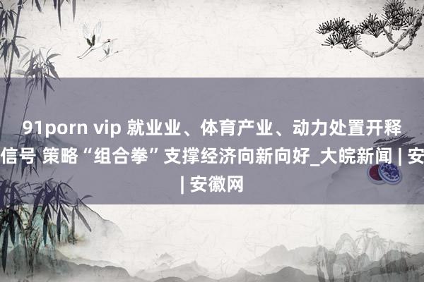 91porn vip 就业业、体育产业、动力处置开释有劲信号 策略“组合拳”支撑经济向新向好_大皖新闻 | 安徽网