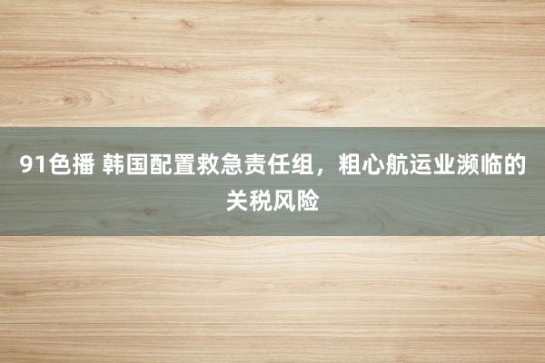 91色播 韩国配置救急责任组，粗心航运业濒临的关税风险