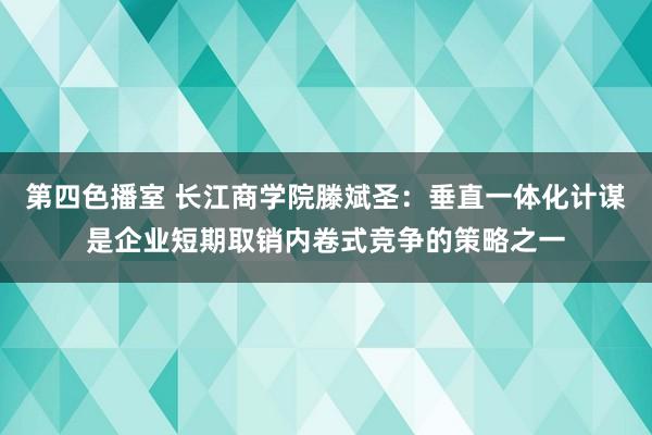 第四色播室 长江商学院滕斌圣：垂直一体化计谋是企业短期取销内卷式竞争的策略之一