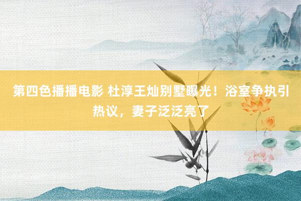 第四色播播电影 杜淳王灿别墅曝光！浴室争执引热议，妻子泛泛亮了