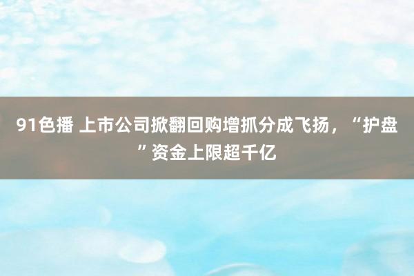 91色播 上市公司掀翻回购增抓分成飞扬，“护盘”资金上限超千亿