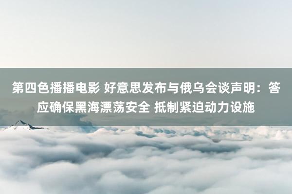 第四色播播电影 好意思发布与俄乌会谈声明：答应确保黑海漂荡安全 抵制紧迫动力设施