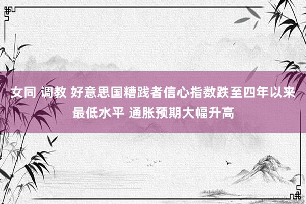 女同 调教 好意思国糟践者信心指数跌至四年以来最低水平 通胀预期大幅升高