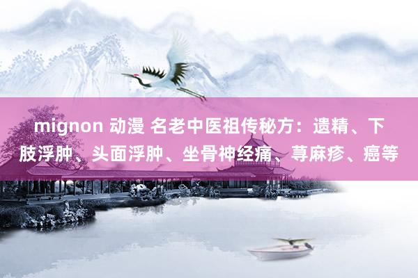 mignon 动漫 名老中医祖传秘方：遗精、下肢浮肿、头面浮肿、坐骨神经痛、荨麻疹、癌等