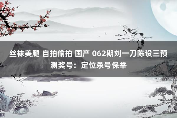 丝袜美腿 自拍偷拍 国产 062期刘一刀陈设三预测奖号：定位杀号保举