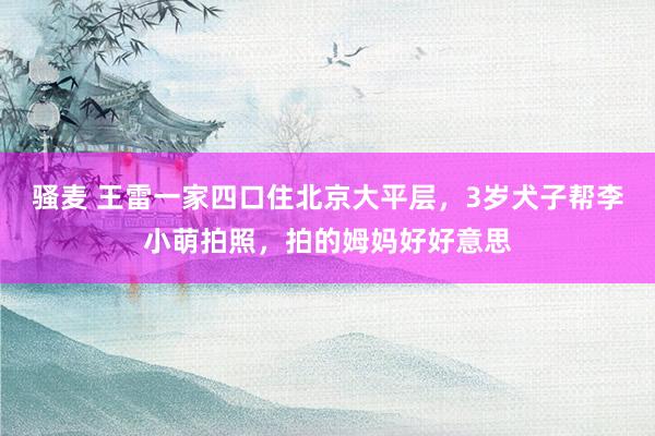 骚麦 王雷一家四口住北京大平层，3岁犬子帮李小萌拍照，拍的姆妈好好意思